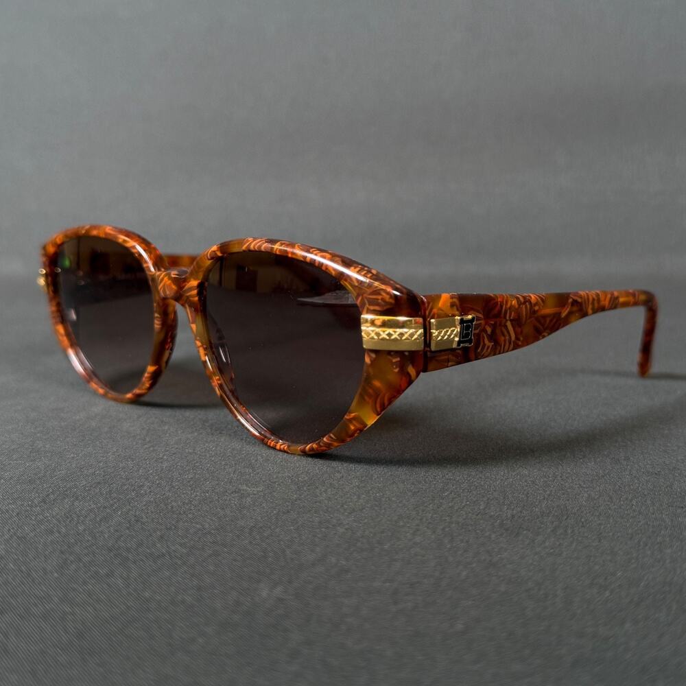 Laura Biagiotti T 642/S AG6 55-17-135 Tortoise Brown Lens Sunglasses Italy